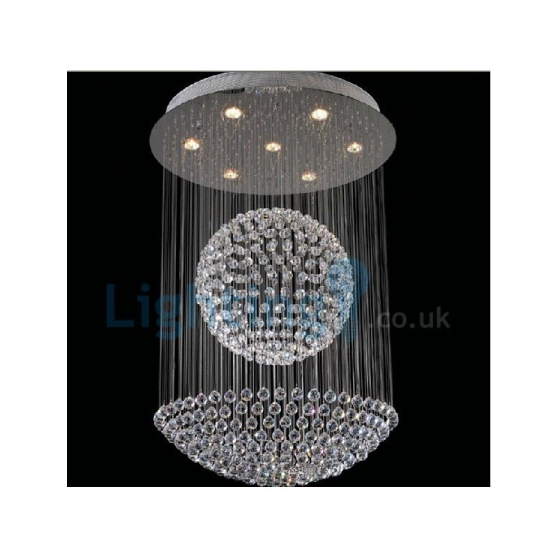 Moderni nykyaikainen kattokruunu uppoasennettava riippuvalaisin Crystal Rain Drop Light