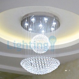 Moderni nykyaikainen kattokruunu uppoasennettava riippuvalaisin Crystal Rain Drop Light