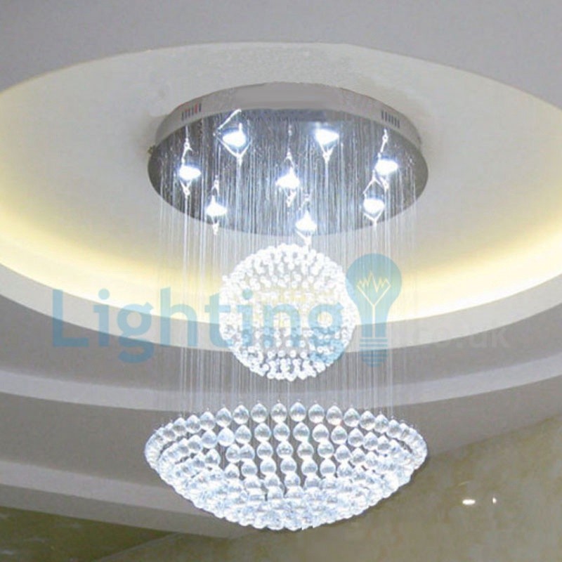 Moderni nykyaikainen kattokruunu uppoasennettava riippuvalaisin Crystal Rain Drop Light
