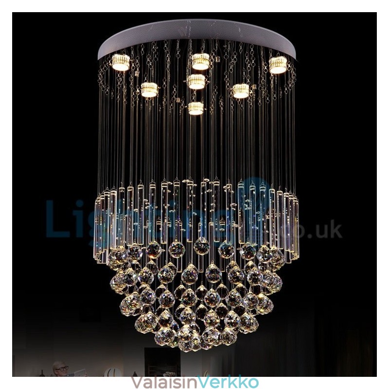 Moderni nykyaikainen kattokruunu uppoasennettava riippuvalaisin Crystal Rain Drop Light