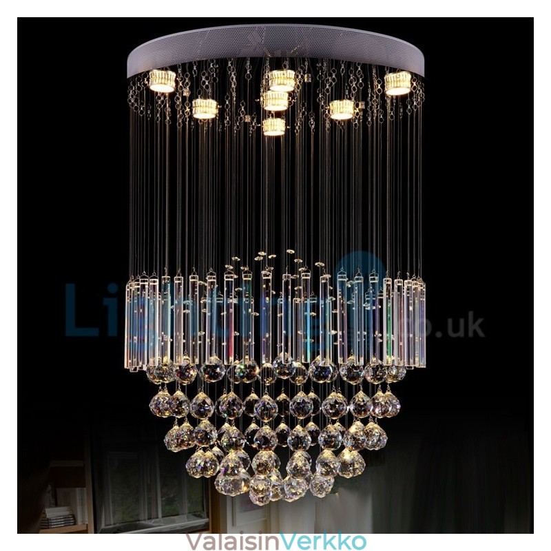 Moderni nykyaikainen kattokruunu uppoasennettava riippuvalaisin Crystal Rain Drop Light