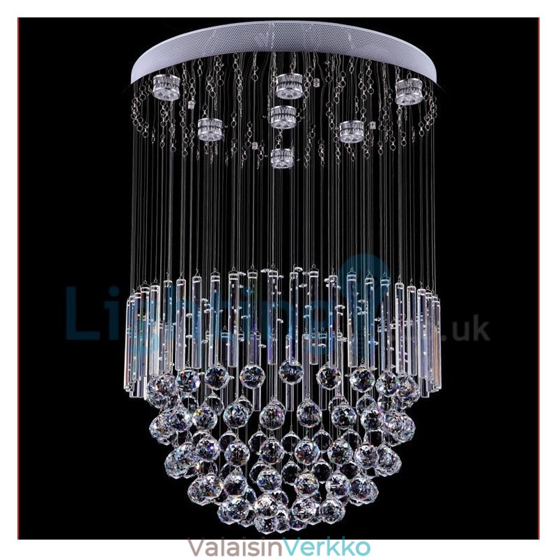 Moderni nykyaikainen kattokruunu uppoasennettava riippuvalaisin Crystal Rain Drop Light