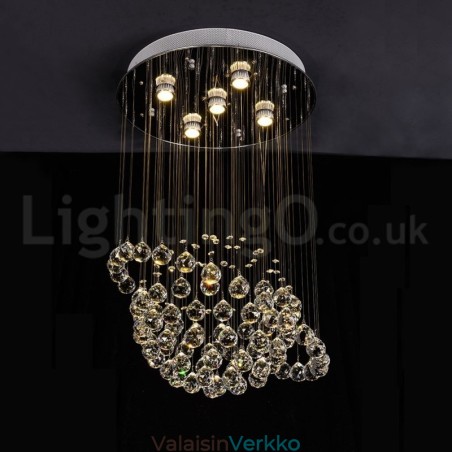 Moderni nykyaikainen kattokruunu uppoasennettava riippuvalaisin Crystal Rain Drop Light Moderni nykyaikainen kattokruunu uppoasennettava riippuvalaisin Crystal Rain Drop Light