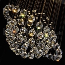 Moderni nykyaikainen kattokruunu uppoasennettava riippuvalaisin Crystal Rain Drop Light