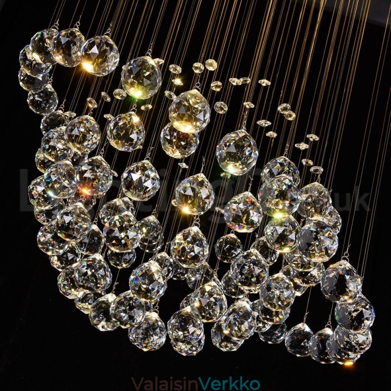 Moderni nykyaikainen kattokruunu uppoasennettava riippuvalaisin Crystal Rain Drop Light