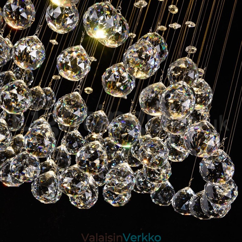 Moderni nykyaikainen kattokruunu uppoasennettava riippuvalaisin Crystal Rain Drop Light