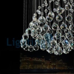 Moderni nykyaikainen kattokruunu uppoasennettava riippuvalaisin Crystal Rain Drop Light
