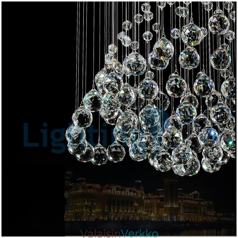 Moderni nykyaikainen kattokruunu uppoasennettava riippuvalaisin Crystal Rain Drop Light