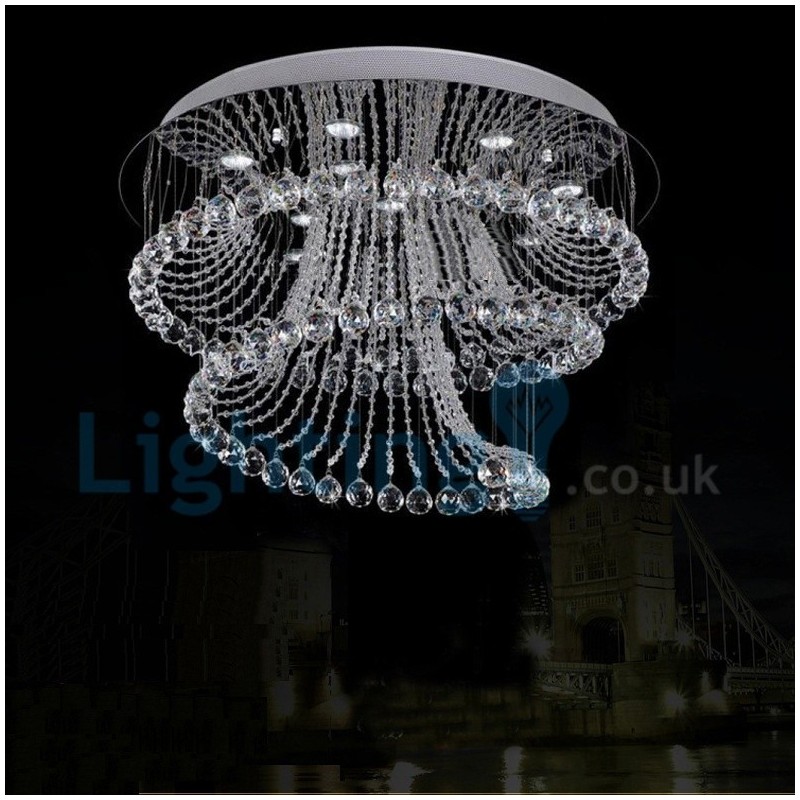 Moderni nykyaikainen kattokruunu uppoasennettava riippuvalaisin Crystal Rain Drop Light