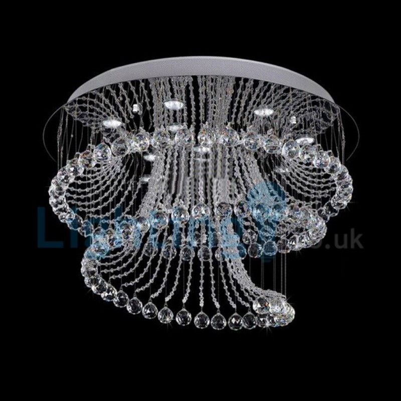 Moderni nykyaikainen kattokruunu uppoasennettava riippuvalaisin Crystal Rain Drop Light