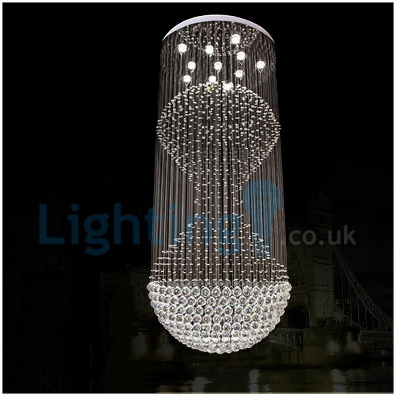 Moderni nykyaikainen kattokruunu uppoasennettava riippuvalaisin Crystal Rain Drop Light