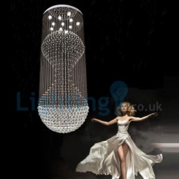 Moderni nykyaikainen kattokruunu uppoasennettava riippuvalaisin Crystal Rain Drop Light