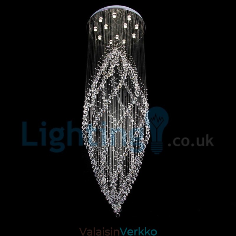Moderni nykyaikainen kattokruunu uppoasennettava riippuvalaisin Crystal Rain Drop Light