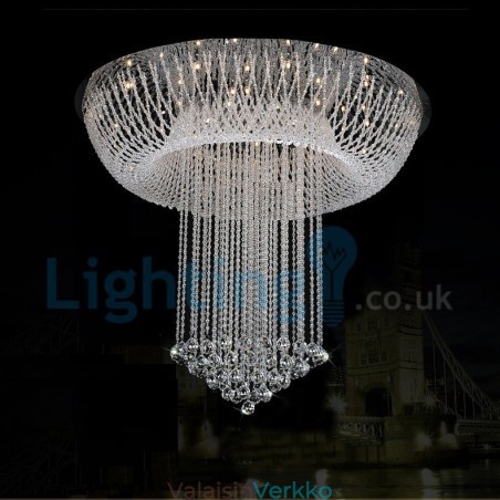 Moderni nykyaikainen kattokruunu uppoasennettava riippuvalaisin Crystal Rain Drop Light Moderni nykyaikainen kattokruunu uppoasennettava riippuvalaisin Crystal Rain Drop Light