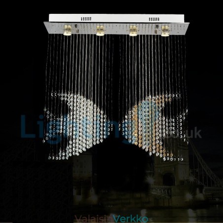 Moderni nykyaikainen kattokruunu uppoasennettava riippuvalaisin Crystal Rain Drop Light Moderni nykyaikainen kattokruunu uppoasennettava riippuvalaisin Crystal Rain Drop Light