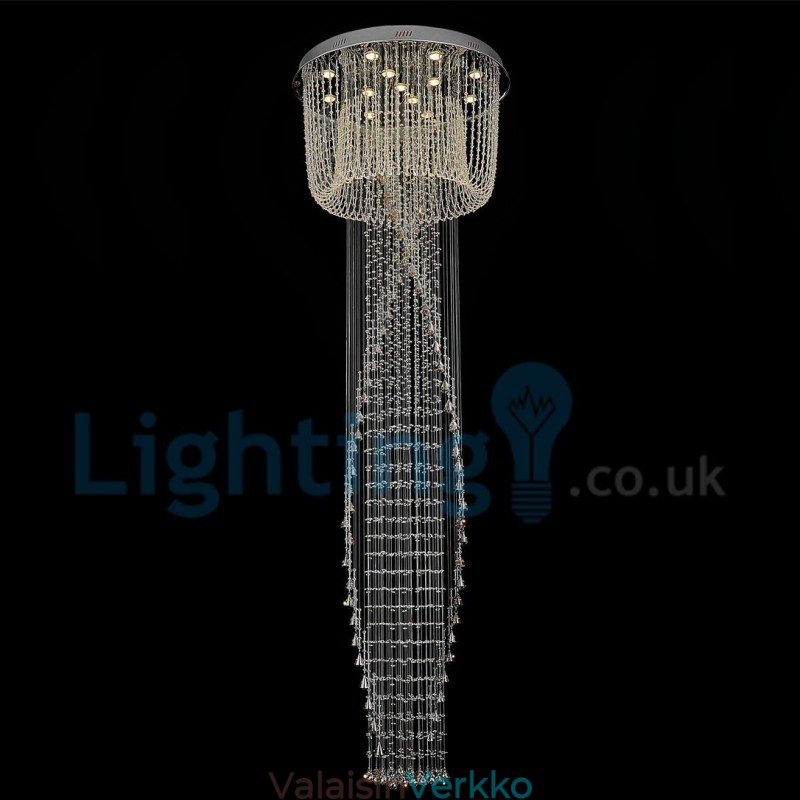 Moderni nykyaikainen kattokruunu uppoasennettava riippuvalaisin Crystal Rain Drop Light