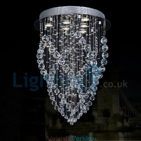Moderni nykyaikainen kattokruunu uppoasennettava riippuvalaisin Crystal Rain Drop Light Moderni nykyaikainen kattokruunu uppoasennettava riippuvalaisin Crystal Rain Drop Light