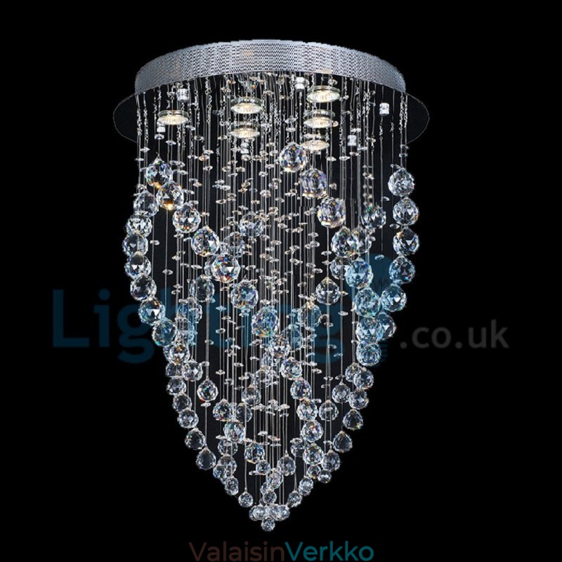 Moderni nykyaikainen kattokruunu uppoasennettava riippuvalaisin Crystal Rain Drop Light