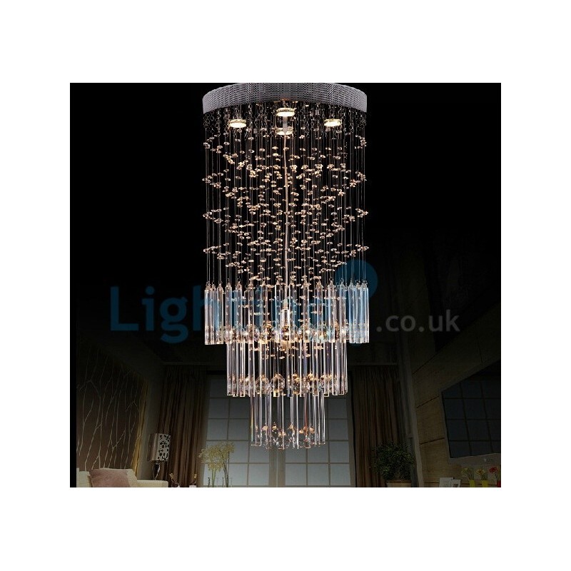 Moderni nykyaikainen kattokruunu uppoasennettava riippuvalaisin Crystal Rain Drop Light