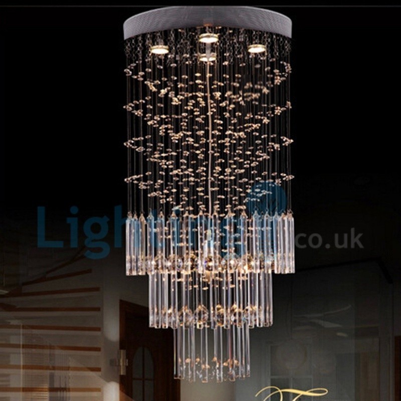 Moderni nykyaikainen kattokruunu uppoasennettava riippuvalaisin Crystal Rain Drop Light