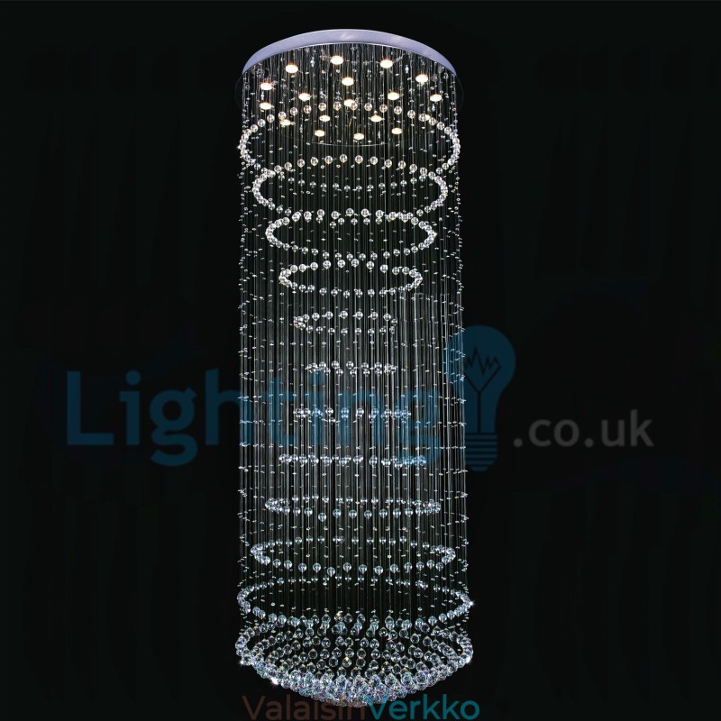Moderni nykyaikainen kattokruunu uppoasennettava riippuvalaisin Crystal Rain Drop Light