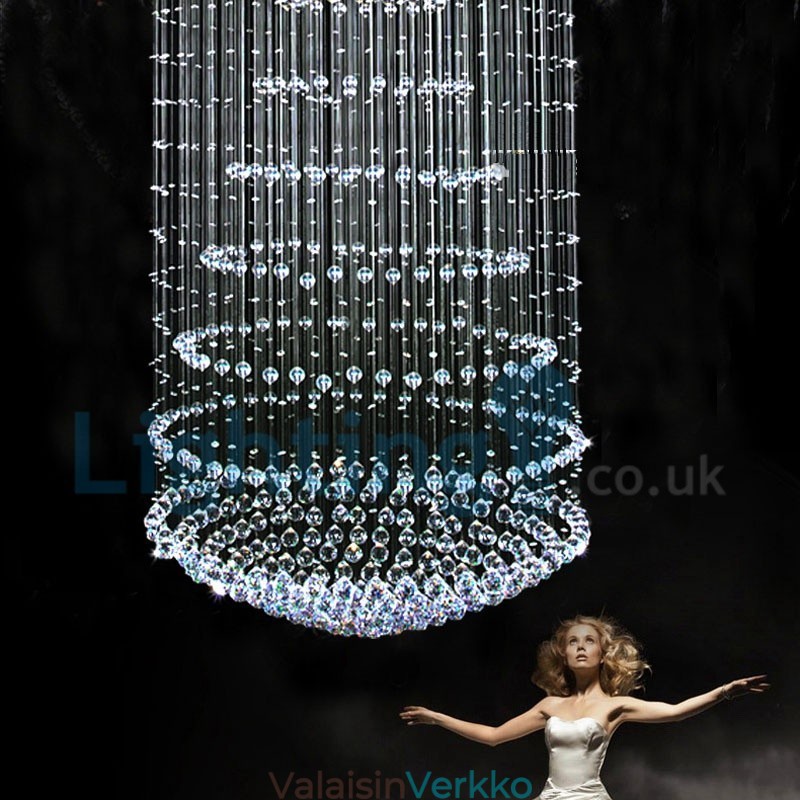 Moderni nykyaikainen kattokruunu uppoasennettava riippuvalaisin Crystal Rain Drop Light