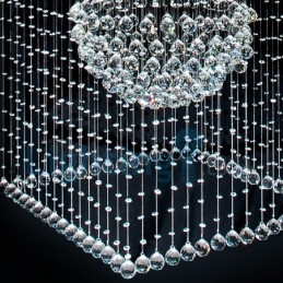 Moderni nykyaikainen kattokruunu uppoasennettava riippuvalaisin Crystal Rain Drop Light