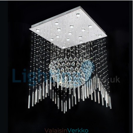Moderni nykyaikainen kattokruunu uppoasennettava riippuvalaisin Crystal Rain Drop Light