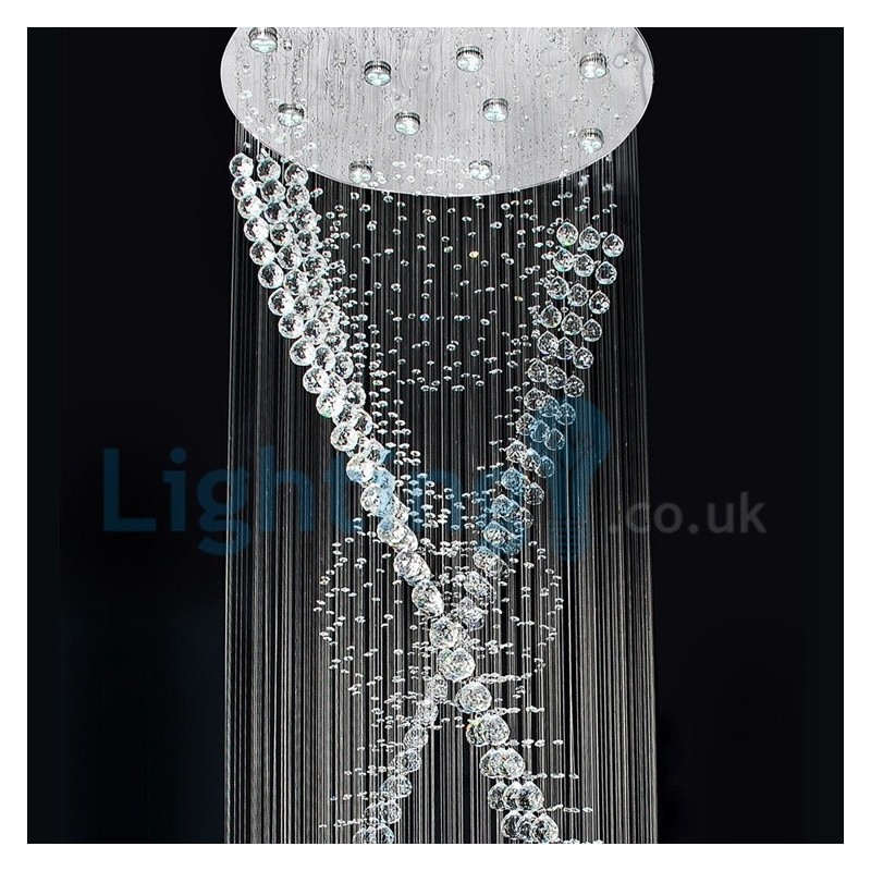 Moderni nykyaikainen kattokruunu uppoasennettava riippuvalaisin Crystal Rain Drop Light