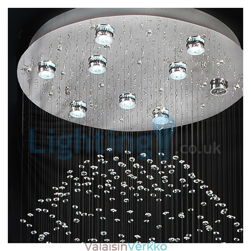 Moderni nykyaikainen kattokruunu uppoasennettava riippuvalaisin Crystal Rain Drop Light
