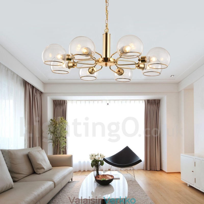 8 valoa pohjoismainen postmoderni luova lasi Magic Bean kattokruunu