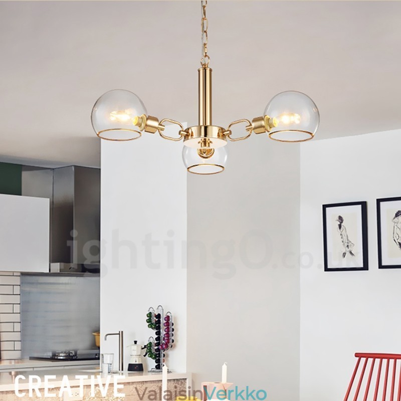 3 valoa pohjoismainen postmoderni luova lasi Magic Bean kattokruunu