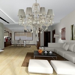 Kattokruunu Crystal Luxury Modern 1 Tasers Living 6 Lights