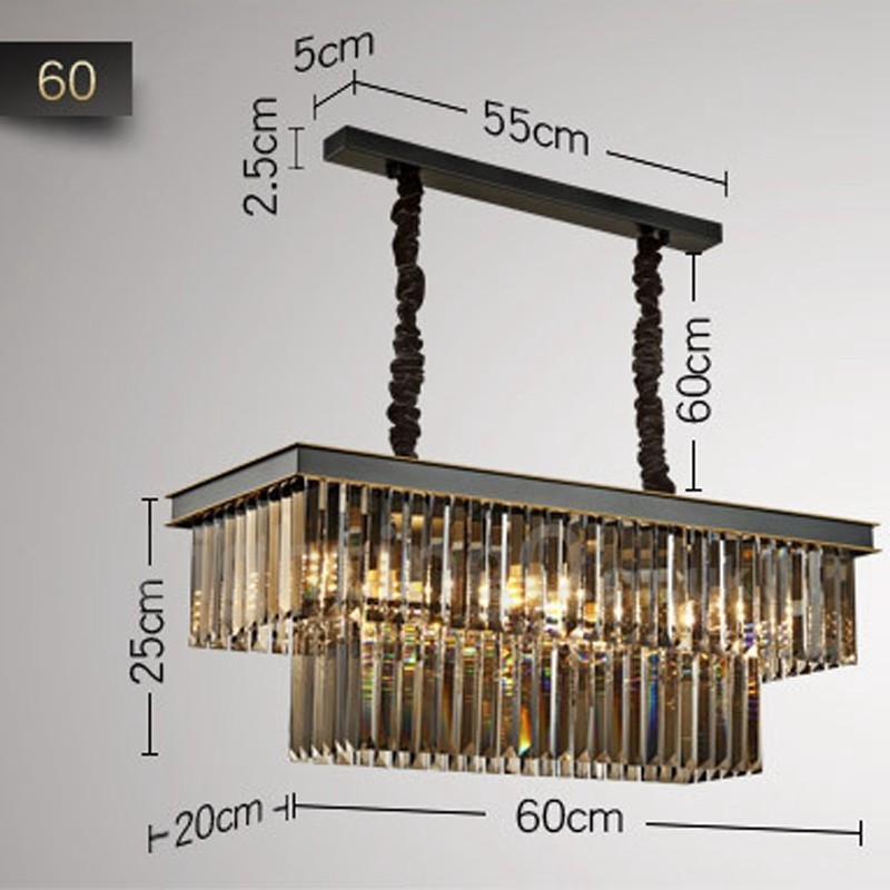 Retro Crystal Pendant Light Cafe -näyttelysali