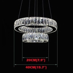 Crystal Kattokruunu Valot Moderni Valaistus Kaksi rengasta D2040 K9 Suuri kristalli kodin kattovalaisimet