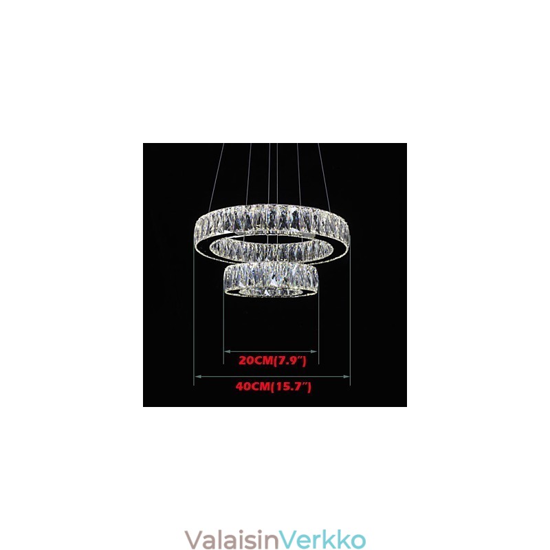 Crystal Kattokruunu Valot Moderni Valaistus Kaksi rengasta D2040 K9 Suuri kristalli kodin kattovalaisimet