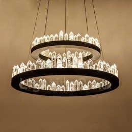 Moderni muoti Double Circle Crystal -riippuvalaisin