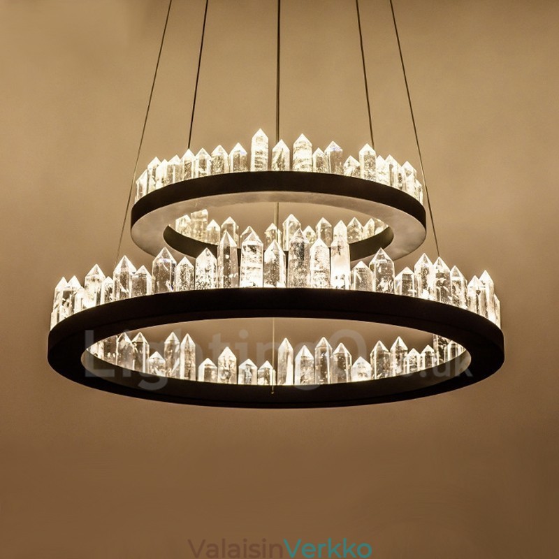 Moderni muoti Double Circle Crystal -riippuvalaisin