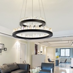 Moderni muoti Double Circle Crystal -riippuvalaisin