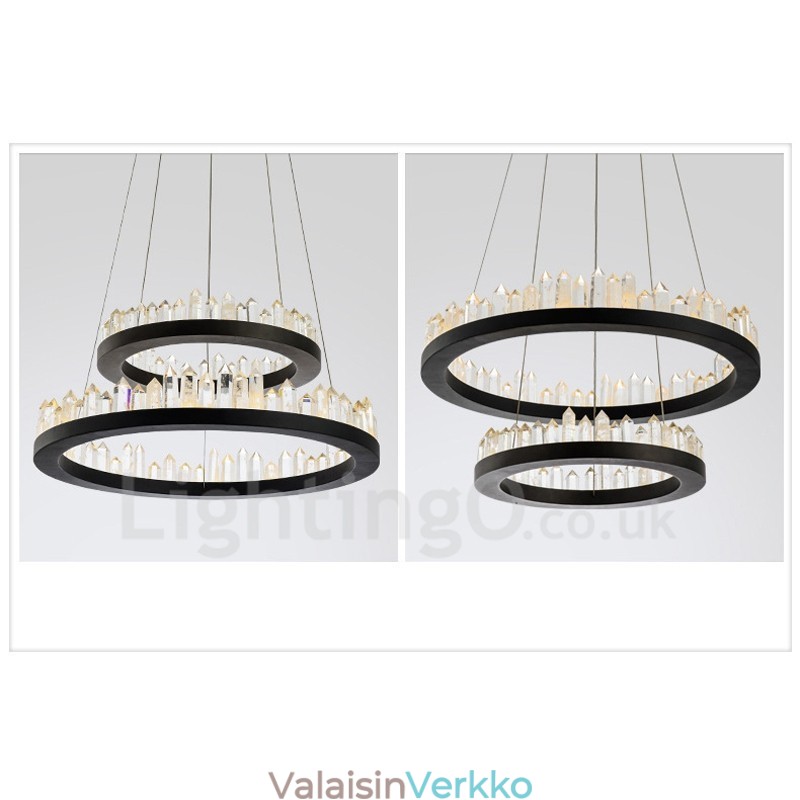 Moderni muoti Double Circle Crystal -riippuvalaisin