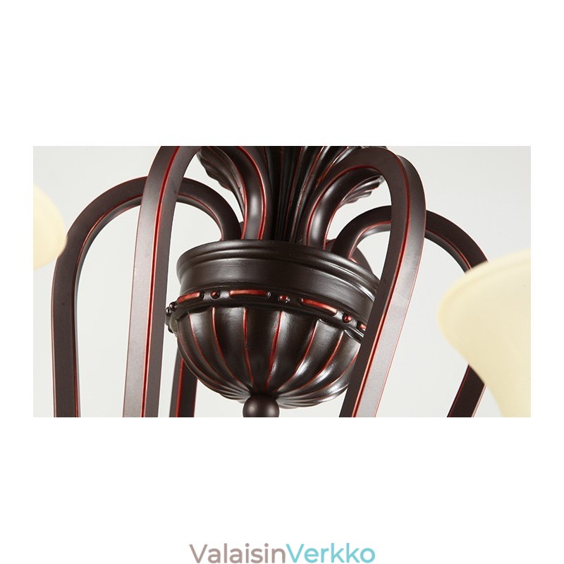 24 valoa korkea katto Vintage Country Island Maalaus metallikattokruunu lasivarjostimilla korkea katto
