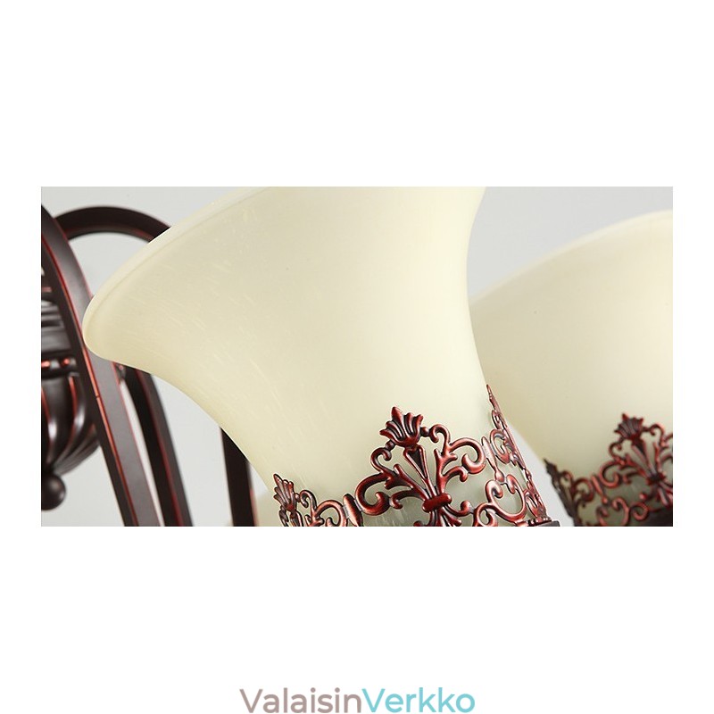 24 valoa korkea katto Vintage Country Island Maalaus metallikattokruunu lasivarjostimilla korkea katto