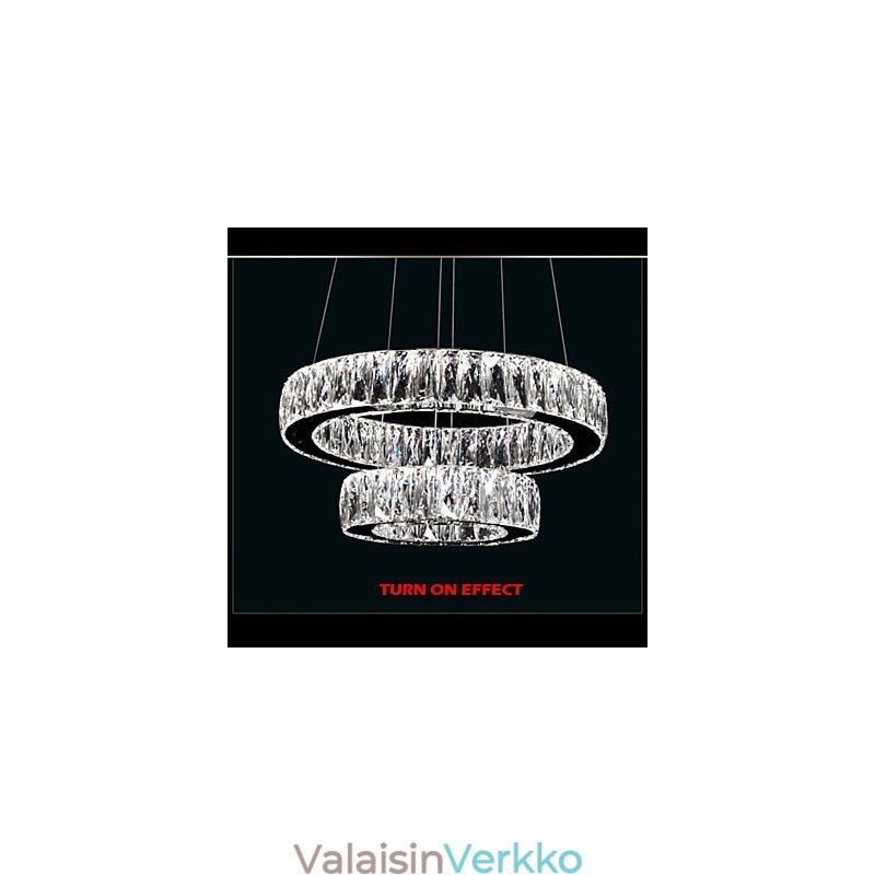 Crystal Kattokruunu Valot Moderni Valaistus Kaksi rengasta D2040 K9 Suuri kristalli kodin kattovalaisimet