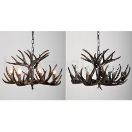 4 Vaalea maalaismainen taiteellinen retro Antler Gradient musta kattokruunu