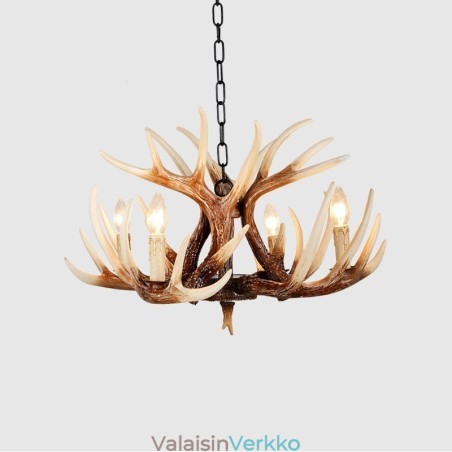 4 Vaalea maalaismainen taiteellinen retro Antler Antler kattokruunu 4 Vaalea maalaismainen taiteellinen retro Antler Antler kattokruunu