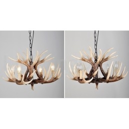 4 Vaalea maalaismainen taiteellinen retro Antler Antler kattokruunu