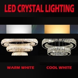 Crystal Kattokruunu Valot Moderni Valaistus Kaksi rengasta D2040 K9 Suuri kristalli kodin kattovalaisimet