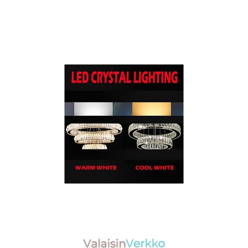 Crystal Kattokruunu Valot Moderni Valaistus Kaksi rengasta D2040 K9 Suuri kristalli kodin kattovalaisimet