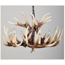 6 Vaalea maalaismainen taiteellinen Retro Antler Vintage kattokruunu