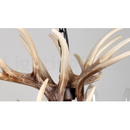 6 Vaalea maalaismainen taiteellinen Retro Antler Vintage kattokruunu